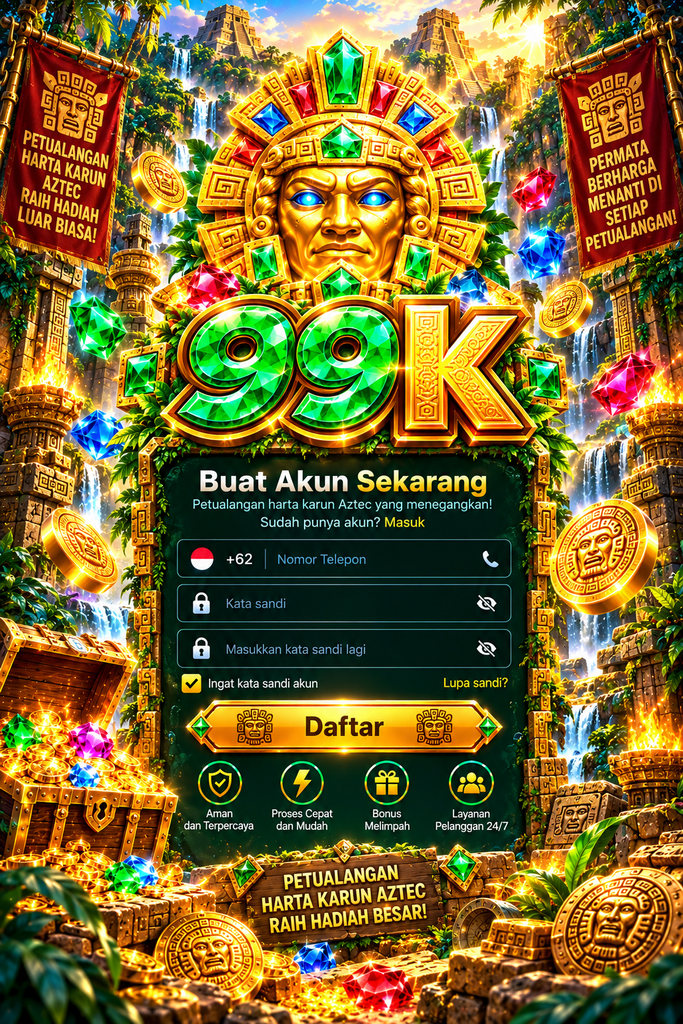 Pendaftaran 99K bertema kuil Aztec dan permata